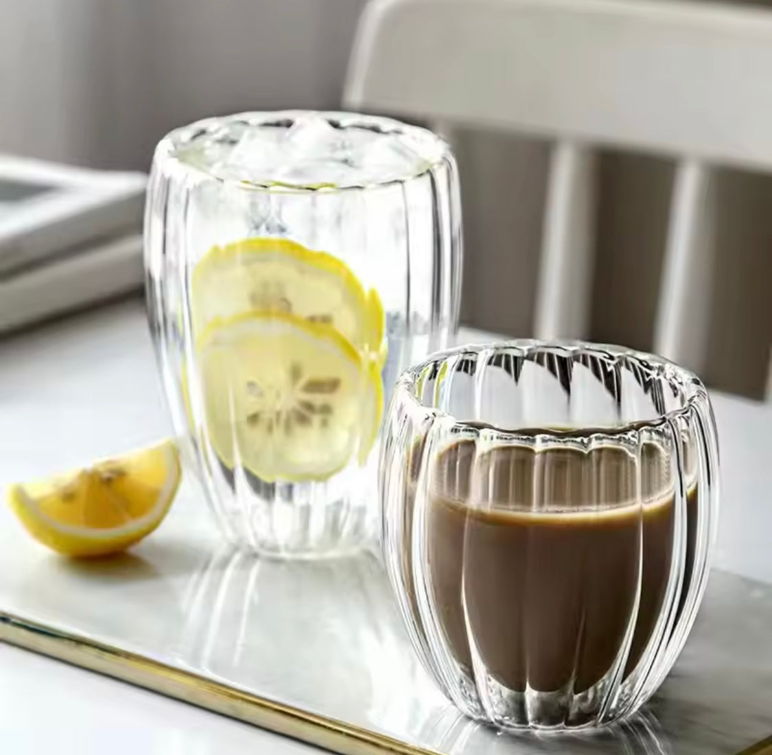 350ml Ripple Glass Coffee Mug, Double Wall Tea Milk Cup, Heat Resistant Juice Mug 350ml Ripple Glass Coffee Mug, Double Wall Tea Milk Cup, Heat Resistant Juice Mug